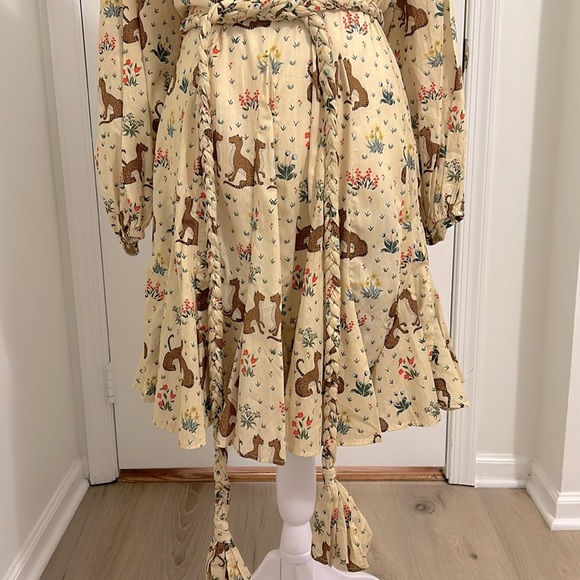 Rhode Ella Mini Dress Safari Animals Leopard Cheetah Meadow New Size Small - Picture 4 of 12